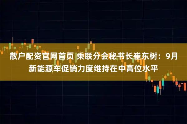 散户配资官网首页 乘联分会秘书长崔东树：9月新能源车促销力度维持在中高位水平